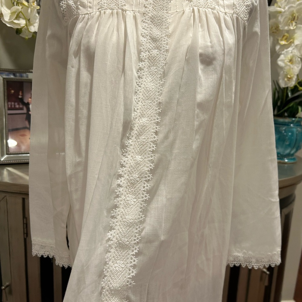 Vintage 80's Christian Dior White Lace-Trim Lingerie dress . - Picture 8 of 10